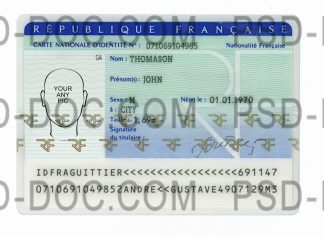 ID card France front + back
