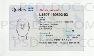 Canada Quebec Driver License front + back