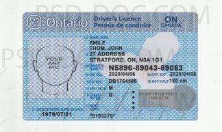 Canada Ontario Driver License front + back
