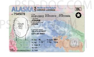 USA Alaska Driver License front + back