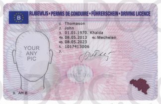 Belgium Driver License front + back
