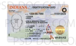 USA Indiana Driver License front + back