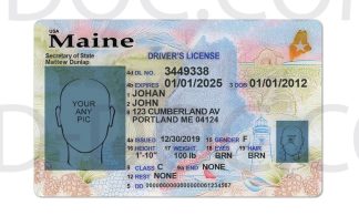 USA Maine Driver License front + back