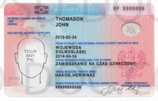 Residence Permit Poland  front + back