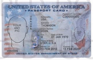 Passport Card  USA front side