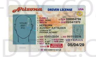 USA Arizona Driver License front back sides