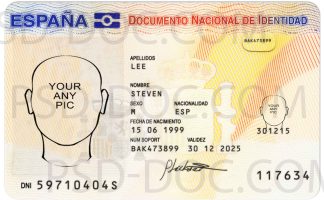 Spanish ID Card front+back PSD