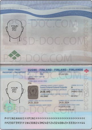 Finland passport 2017 PSD