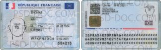 France ID Card front+back PSD