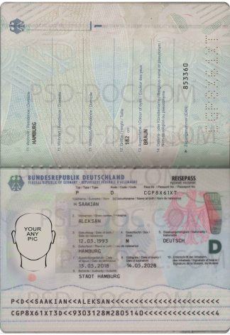 German  passport 2017 PSD