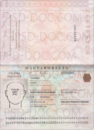 Hungarian passport 2012 PSD