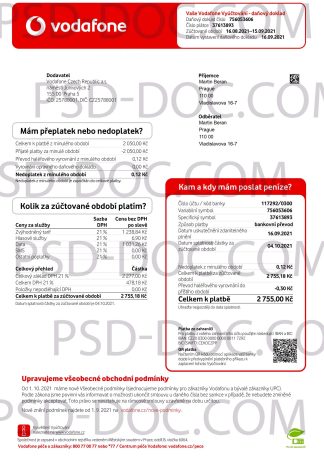 Czech Republic Vodafone PSD