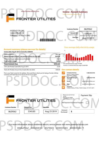 Utility bill PSD