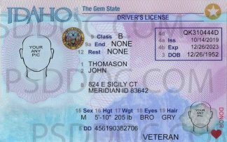 USA Idaho Driver License front back sides