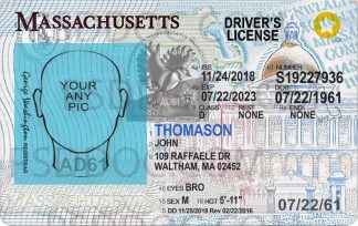 USA Massachusetts Driver License front back sides