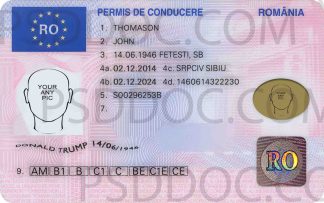 Romania Driver License front back sides